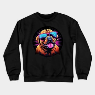 Retro Wave Dogue de Bordeaux Dog Shirt Crewneck Sweatshirt